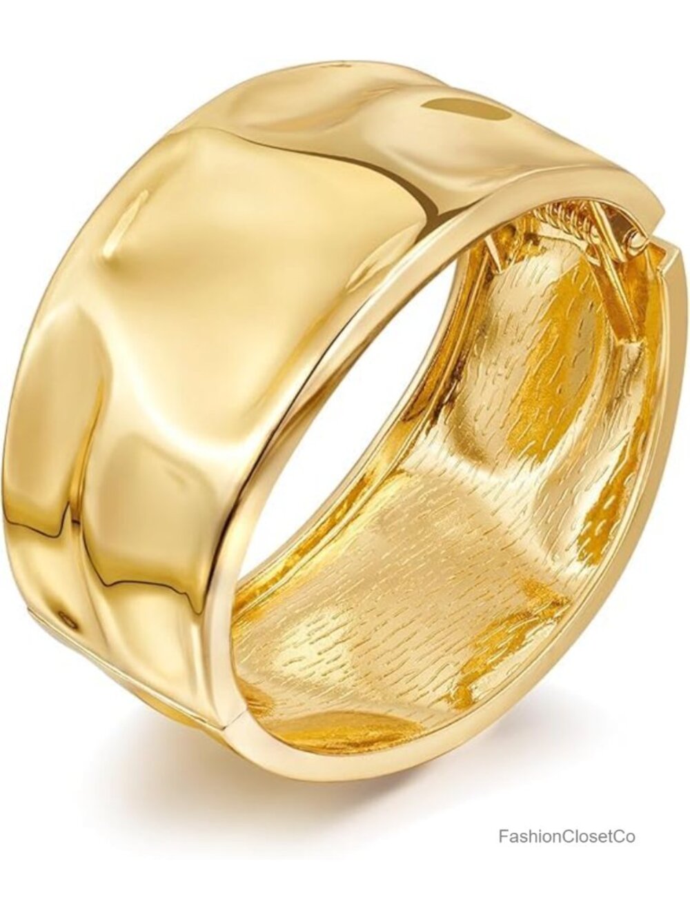 Chunky Twisted Cuff Bangle Bracelet 14K Gold Plated Hinged Open Cuff Jewelry